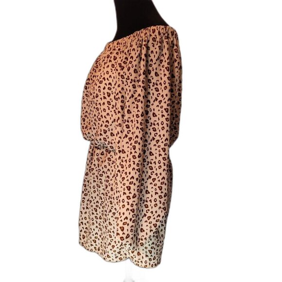 Off the Shoulder Long Sleeve Leopard ROMPER! - Picture 5 of 11